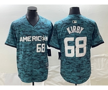 Men's Seattle Mariners #68 Adolis Garcia Number Teal 2023 All Star Stitched Baseball Jersey