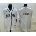 Men's Seattle Mariners Big Logo White Stitched MLB Cool Base Nike Jersey