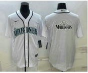 Men's Seattle Mariners Big Logo White Stitched MLB Cool Base Nike Jersey