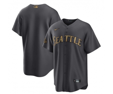 Men's Seattle Mariners Blank Charcoal 2022 All-Star Cool Base Stitched jersey