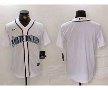 Men's Seattle Mariners Blank White Cool Base Stitched jersey