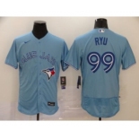 Men's Nike Blue Jays #99 Hyun-Jin Ryu Light Blue 2020 Baseball Flexbase Jersey