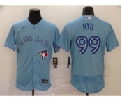 Men's Nike Blue Jays #99 Hyun-Jin Ryu Light Blue 2020 Baseball Flexbase Jersey