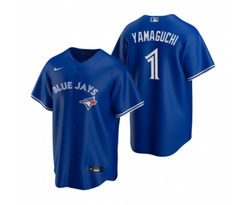 Men's Nike Toronto Blue Jays #1 Shun Yamaguchi Royal Alternate Stitched Baseball Jersey