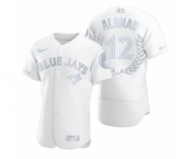 Men's Nike Toronto Blue Jays #12 Roberto Alomar Platinum Baseball MVP Limited Player Edition Jersey