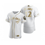 Men's Nike Toronto Blue Jays #12 Roberto Alomar White 2020 Authentic Golden Edition Baseball Jersey