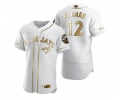 Men's Nike Toronto Blue Jays #12 Roberto Alomar White 2020 Authentic Golden Edition Baseball Jersey