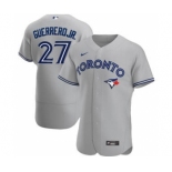 Men's Nike Toronto Blue Jays #27 Vladimir Guerrero Jr. 2020 Gray Road Authentic Player Baseball Jersey