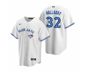 Men's Nike Toronto Blue Jays #32 Roy Halladay White Home Stitched Baseball Jersey