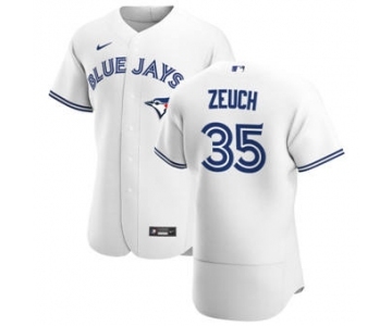 Men's Nike Toronto Blue Jays #35 T.J. Zeuch White Home 2020 Authentic Player Baseball Jersey