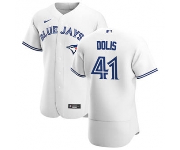 Men's Nike Toronto Blue Jays #41 Rafael Dolis White Home 2020 Authentic Player Baseball Jersey