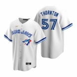 Men's Nike Toronto Blue Jays #57 Trent Thornton White Cooperstown Collection Home Stitched Baseball Jersey