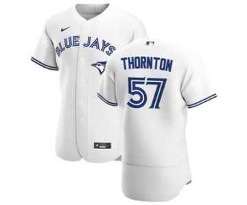 Men's Nike Toronto Blue Jays #57 Trent Thornton White Home 2020 Authentic Player Baseball Jersey