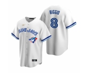 Men's Nike Toronto Blue Jays #8 Cavan Biggio White Cooperstown Collection Home Stitched Baseball Jersey