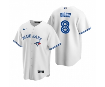 Men's Nike Toronto Blue Jays #8 Cavan Biggio White Home Stitched Baseball Jersey