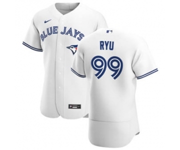 Men's Nike Toronto Blue Jays #99 Hyun Jin Ryu White Home 2020 Authentic Player Baseball Jersey