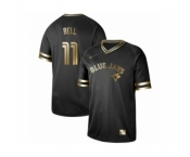 Men's Toronto Blue Jays #11 George Bell Authentic Black Gold Fashion Baseball Jersey