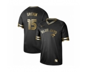 Men's Toronto Blue Jays #15 Randal Grichuk Authentic Black Gold Fashion Baseball Jersey