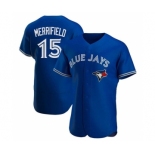 Men's Toronto Blue Jays #15 Whit Merrifield Royal Flex Base Stitched Baseball Jersey