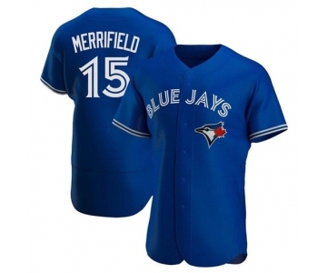 Men's Toronto Blue Jays #15 Whit Merrifield Royal Flex Base Stitched Baseball Jersey