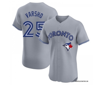 Men's Toronto Blue Jays #25 Daulton Varsho Grey Cool Base Stitched Baseball Jersey