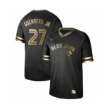 Men's Toronto Blue Jays #27 Vladimir Guerrero Jr. Authentic Black Gold Fashion Baseball Jersey