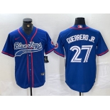 Mens Toronto Blue Jays #27 Vladimir Guerrero Jr Blue Cool Base Stitched Baseball Jersey