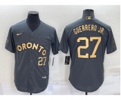 Men's Toronto Blue Jays #27 Vladimir Guerrero Jr Number Grey 2022 All Star Stitched Cool Base Nike Jersey