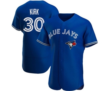 Men's Toronto Blue Jays #30 Alejandro Kirk George Springer Royal Flex Base Stitched Jersey