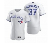 Men's Toronto Blue Jays #37 Teoscar Hernandez White Flex Base Stitched Jersey