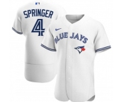 Men's Toronto Blue Jays #4 George Springer White Flex Base Stitched Jersey