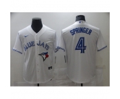 Men's Toronto Blue Jays #4 George Springer White Nike Royal Alternate Replica Player Jersey