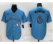 Men's Toronto Blue Jays #6 Alek Manoah Light Blue Stitched MLB Cool Base Nike Jersey