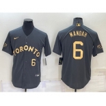 Men's Toronto Blue Jays #6 Alek Manoah Number Grey 2022 All Star Stitched Cool Base Nike Jersey