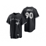 Mens Toronto Blue Jays #90 Adam Cimber Nike Black White Collection Jersey