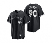 Mens Toronto Blue Jays #90 Adam Cimber Nike Black White Collection Jersey