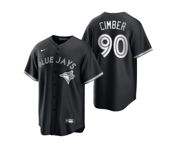 Mens Toronto Blue Jays #90 Adam Cimber Nike Black White Collection Jersey