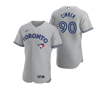 Mens Toronto Blue Jays #90 Adam Cimber Nike Gray Road Flex Base Player Jersey