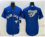 Men's Toronto Blue Jays Big Logo Blue Stitched MLB Cool Base Nike Jersey