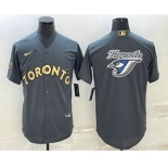 Men's Toronto Blue Jays Big Logo Grey 2022 All Star Stitched Cool Base Nike Jersey