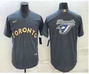 Men's Toronto Blue Jays Big Logo Grey 2022 All Star Stitched Cool Base Nike Jersey