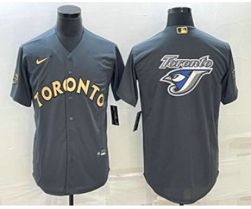 Men's Toronto Blue Jays Big Logo Grey 2022 All Star Stitched Cool Base Nike Jersey