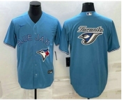 Men's Toronto Blue Jays Big Logo Light Blue Stitched MLB Cool Base Nike Jersey