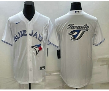 Men's Toronto Blue Jays Big Logo White Stitched MLB Cool Base Nike Jersey