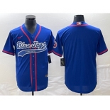 Men's Toronto Blue Jays Blank Blue Cool Base Stitched Baseball Jersey