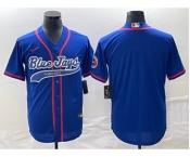 Men's Toronto Blue Jays Blank Blue Cool Base Stitched Baseball Jersey