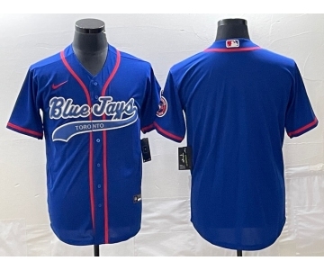 Men's Toronto Blue Jays Blank Blue Cool Base Stitched Baseball Jersey