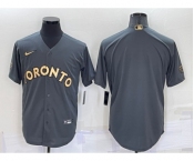 Men's Toronto Blue Jays Blank Grey 2022 All Star Stitched Cool Base Nike Jersey