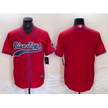 Men's Toronto Blue Jays Blank Red Cool Base Stitched Baseball Jersey