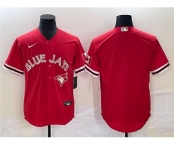 Men's Toronto Blue Jays Blank Red Cool Base Stitched Jersey